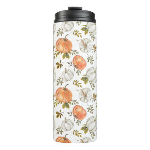 Fall Watercolor Pumpkin Pattern Thermal Tumbler