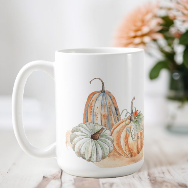 Fall Watercolor Pumpkins Coffee Mug (Fall Pumpkins Coffee Mug)