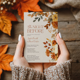 Fall Watercolor Rustic Rehearsal Dinner Wedding Invitation