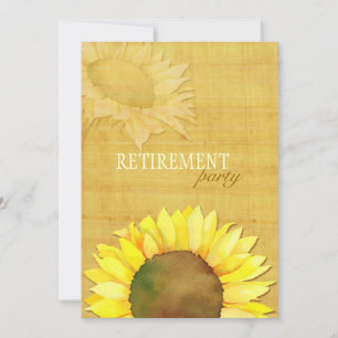 Fall Watercolor Sunflower Retirement Party Invitation