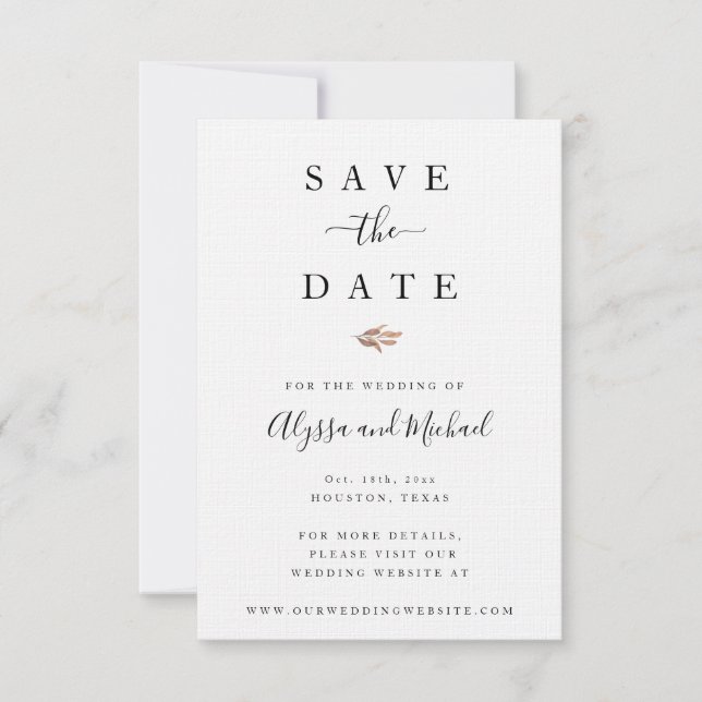 Fall Watercolor Wedding Save The Date Invitations (Front)