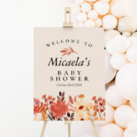 Fall Watercolor Wildflower Baby Shower Welcome