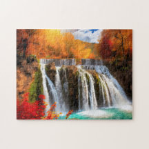 Fall Waterfall 2 Photo Puzzles Internet Jigsaw Puz