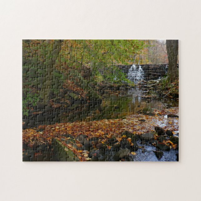Fall Waterfall and Creek Pennsylvania Nature Jigsaw Puzzle (Horizontal)