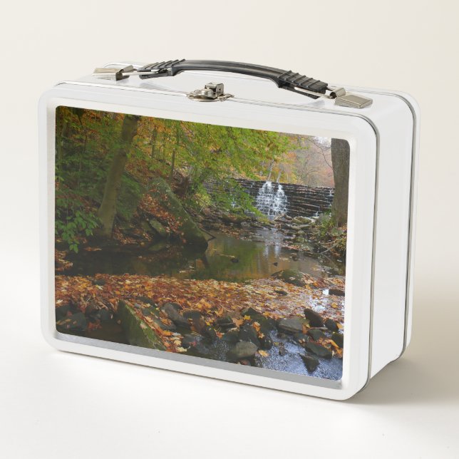 Fall Waterfall and Creek Pennsylvania Nature Metal Lunch Box (Front)