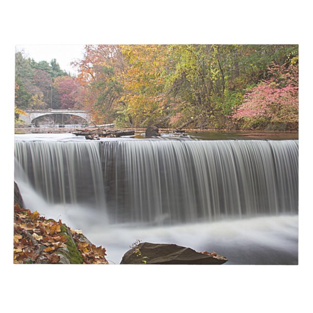 Fall Waterfall at Vanderbuilt Notepad (Front)