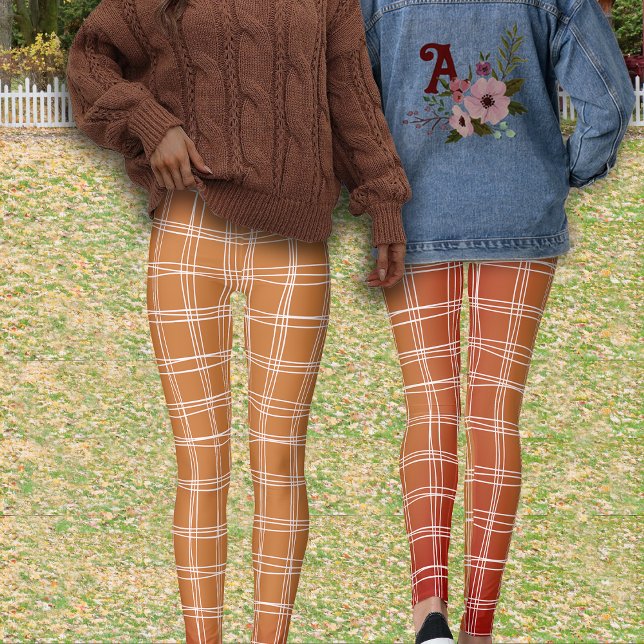 Fall Weaving Geometric  Lines Autumn Colours Leggings (Creator Uploaded)