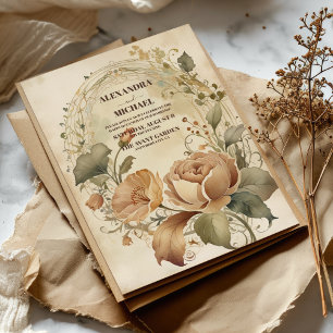 Fall Wedding Art Nouveau Invitation