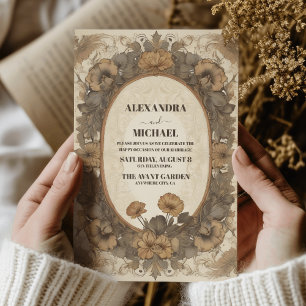 Fall Wedding Art Nouveau  Invitation