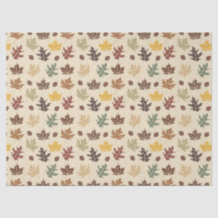Fall Wedding Autumn Leaves Rich Brown Gold Cream Tissue Paper