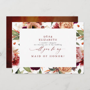 Fall Wedding Bridesmaid Maid of Honour Proposal Invitation