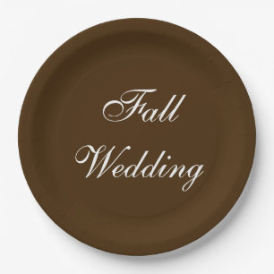 Fall Wedding Brown Rich Deep Rustic Colour Paper Plate