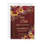 Fall wedding burgundy roses yellow sunflowers