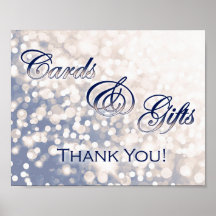 Fall Wedding Cards & Gifts Sign - Champagne & Navy
