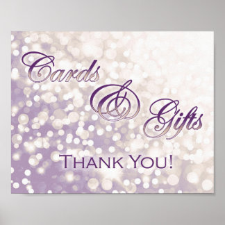 Fall Wedding Cards & Gifts Sign - Champagne & Plum