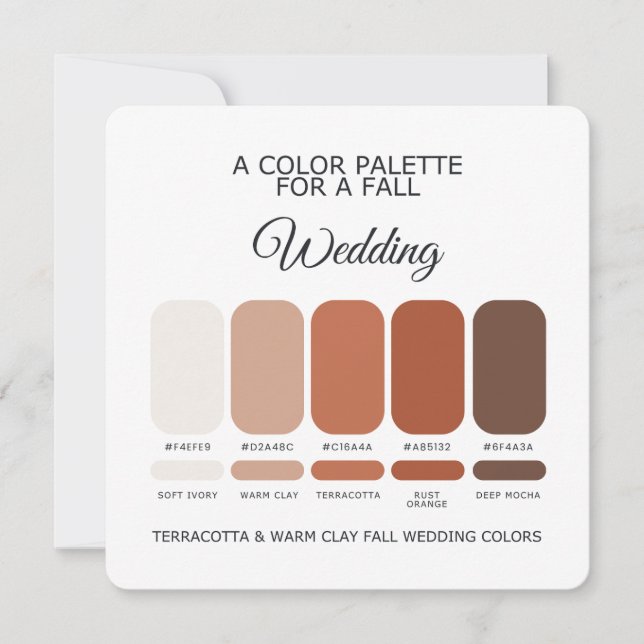 Fall Wedding Colour Palette 2026 Card (Front)
