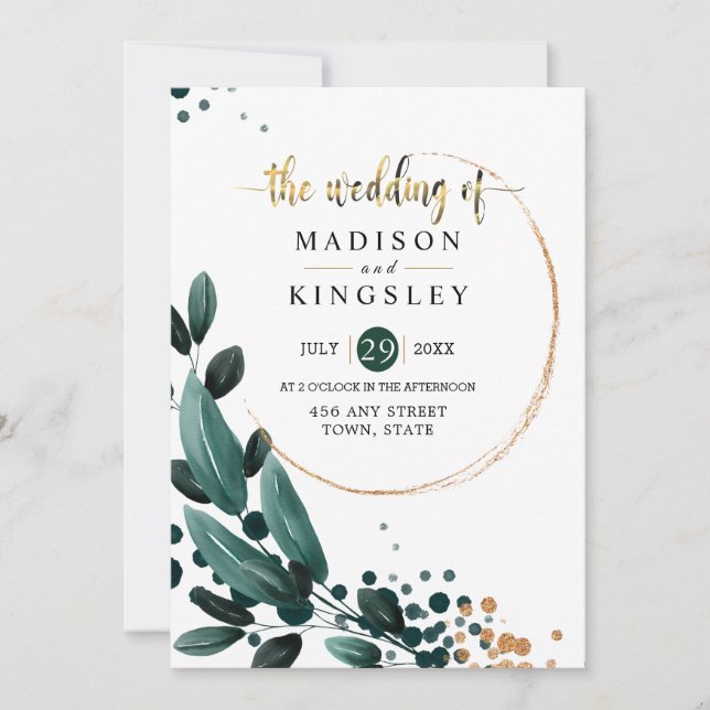 Fall Wedding 🍂 Deep Blue Floral Elegant 💙 Invitation (Front)