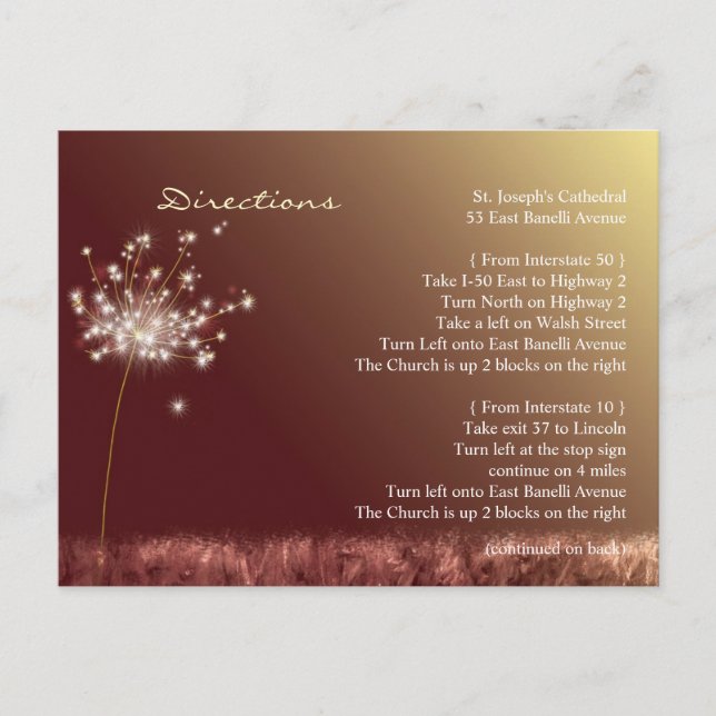 Fall Wedding Direction Accommodation Enclosure Postcard (Front)