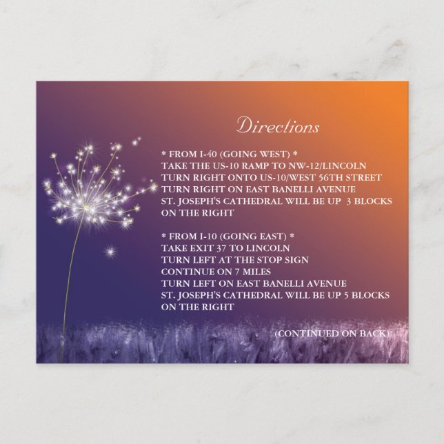 Fall Wedding Directions Accommodations Enclosure Postcard (Front)