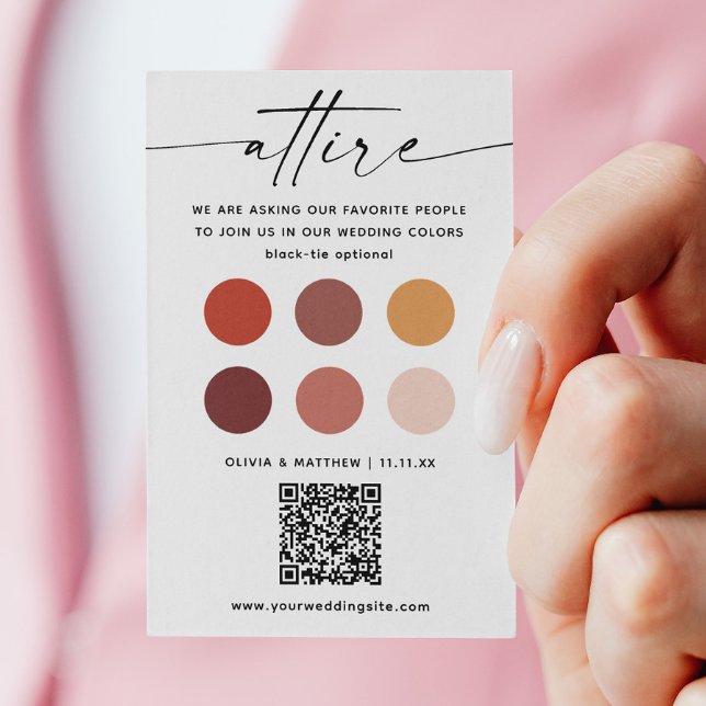 Fall Wedding Dress Code - Autumn Colour Palette QR Enclosure Card (Creator Uploaded)