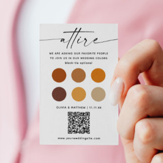 Fall Wedding Dress Code + QR Code | Autumn Attire Enclosure Card