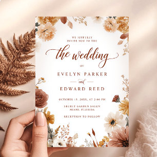 Fall Wedding Elegant Floral Invitation