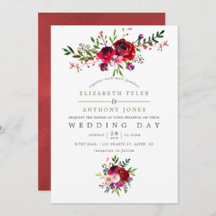 Fall Wedding Floral Invitation