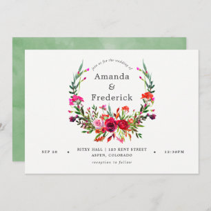 Fall Wedding Floral Invitation