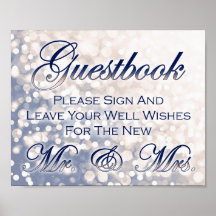 Fall Wedding Guestbook Sign - Champagne and Navy
