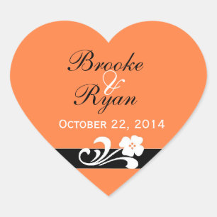 Fall Wedding Heart Sticker