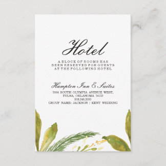 Fall wedding Hotel Card - Rustic Harvest Greenery