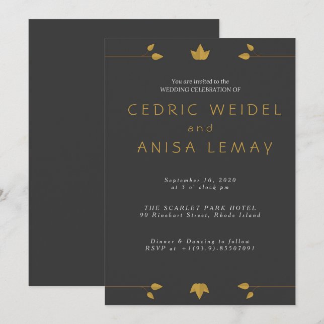 Fall Wedding Invitation (Front/Back)