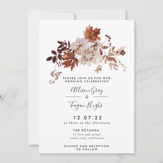 Fall Wedding Invitation | Budget Flyer (Front)