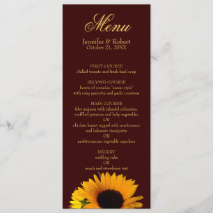 Fall wedding menu