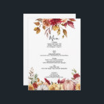 Fall Wedding Menu card floral<br><div class="desc">Elegant Floral Wedding menu.</div>