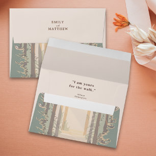 Fall Wedding Modern Rustic Elegant Simple Forest Envelope