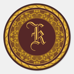 Fall Wedding Monogram Autumn Envelope Seal Sticker