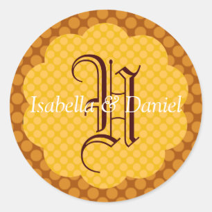 Fall Wedding Monogram Autumn Envelope Seal Sticker