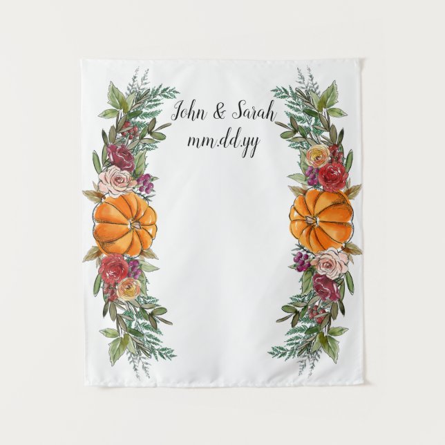 Fall Wedding Reception Backdrop Winter Photo Booth Tapestry (Front)