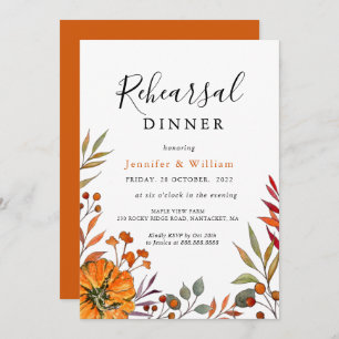 Fall Wedding Rehearsal Dinner Invitation