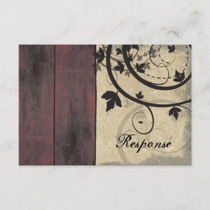 Fall Wedding Response RSVP Card Barn Board