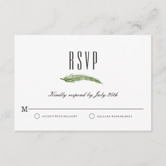 Fall wedding RSVP card - Rustic Harvest Greenery