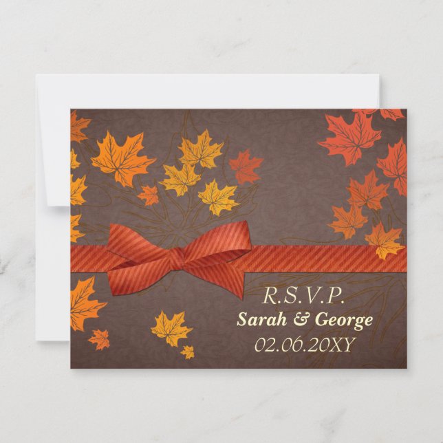 fall wedding rsvp cards (Front)