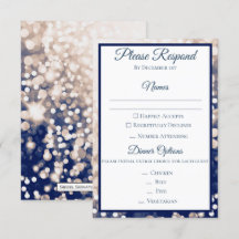 Fall Wedding RSVP - Champagne and Navy