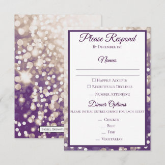 Fall Wedding RSVP - Champagne and Plum Invitation