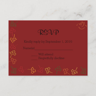 Fall Wedding RSVP in Red Card