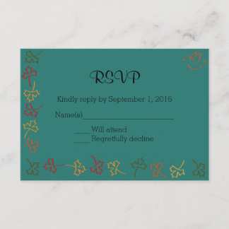 Fall Wedding RSVP in Teal