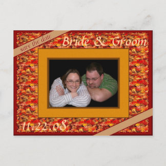Fall Wedding Save The Date Announcement Postcard