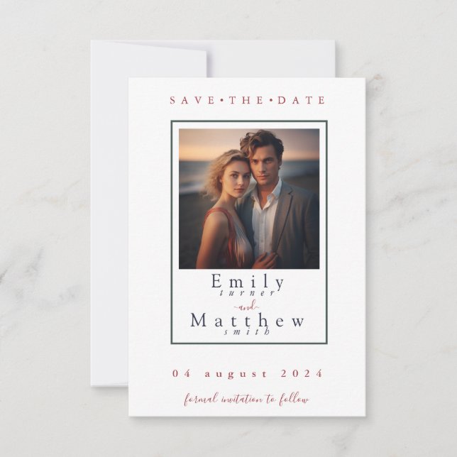 Fall Wedding Save the Date Card (Front)