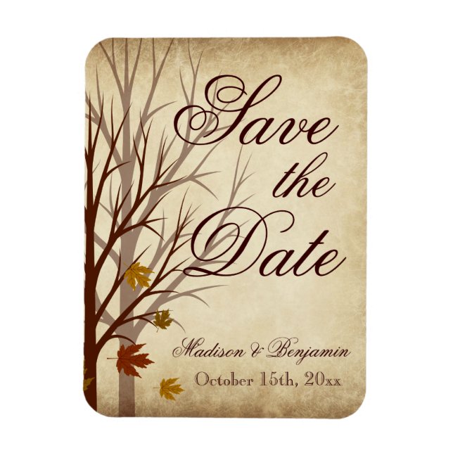 Fall Wedding Save the Date Flexible Magnet (Vertical)